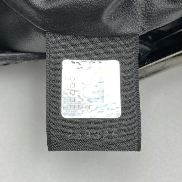 FENDI Handbag Pouch Zucchino Canvas/Leather Dark Brown/Black 8N0005-105-048 W... - Picture 9 of 9